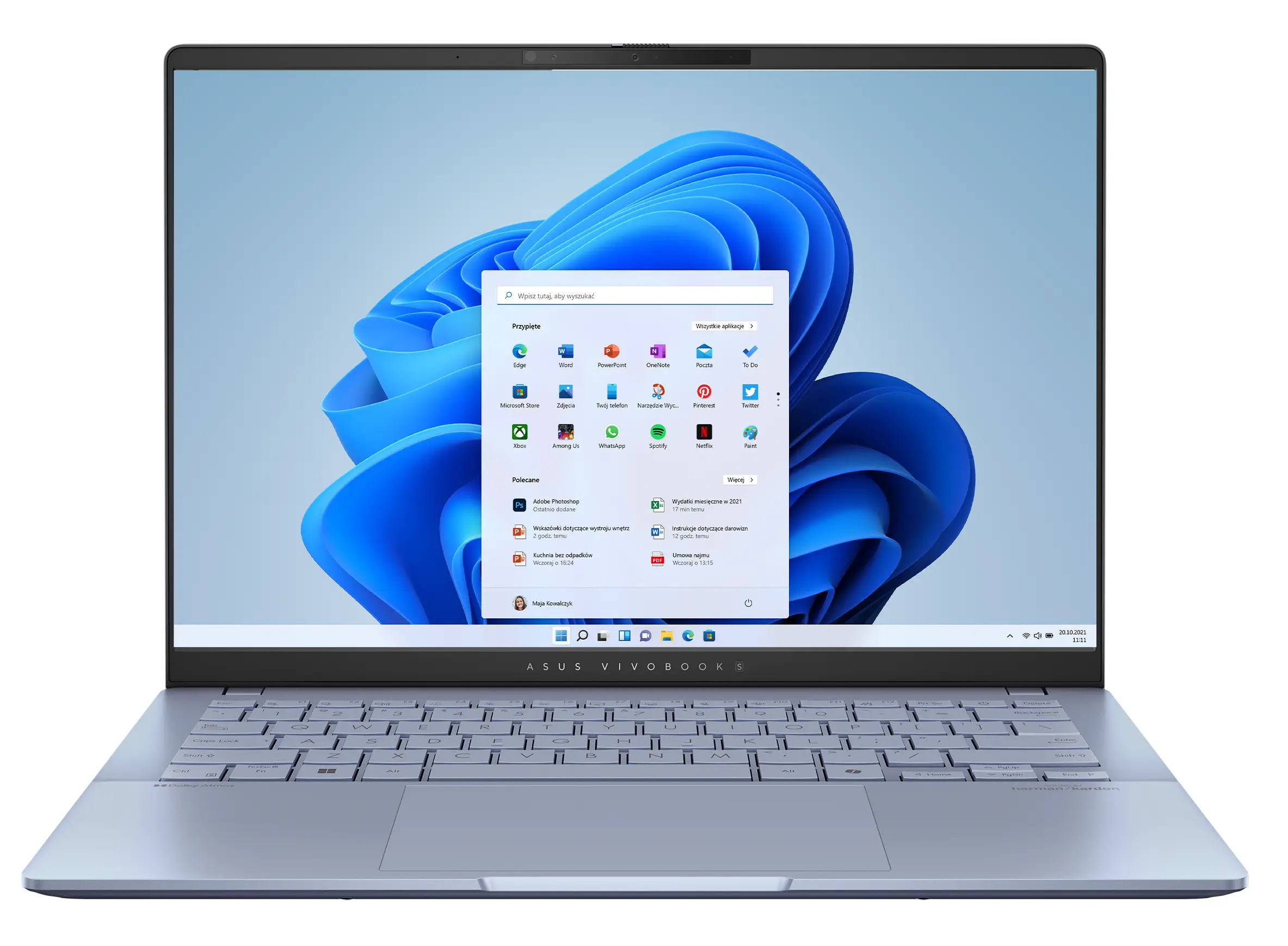 Laptop ASUS Vivobook S 14 OLED S5406SA-PP013W 14" 120Hz Ultra 7 258V 32GB RAM 1TB Dysk SSD Win11 Niebieski Funkcje AI