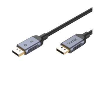 Kabel DisplayPort Unitek C1628GY01-1M 1.4 8K 60hz 4k 240hz HDR HDCP 2.3 DSC 1.2 1m Czarny
