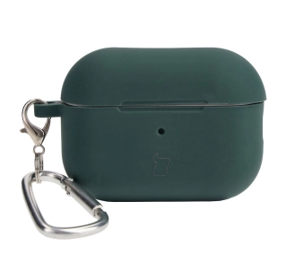Bizon Silikonowe z karabińczykiem do AirPods Pro 2 Ciemnozielony