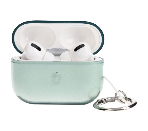 Bizon Elastyczne z karabińczykiem do Airpods Pro 2 Przezroczysto-zielony