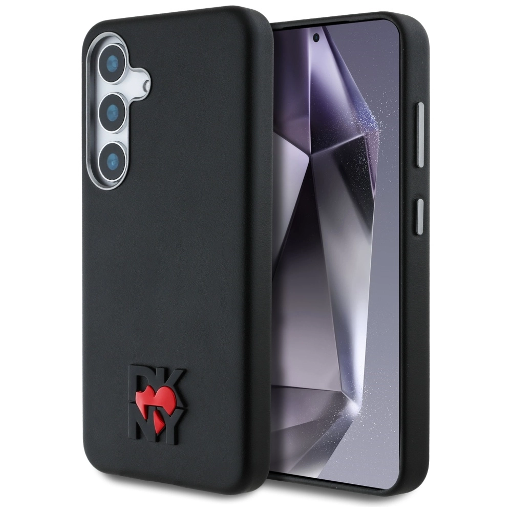 Etui DKNY Leather Heart of NY do Galaxy S25 Czarny