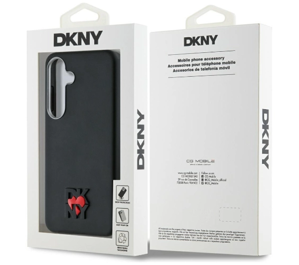 DKNY Leather Heart of NY do Galaxy S25 Czarny