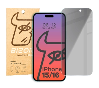 Bizon prywatyzujące Clear Shadow do iPhone 16/15/15 Pro Przyciemniane