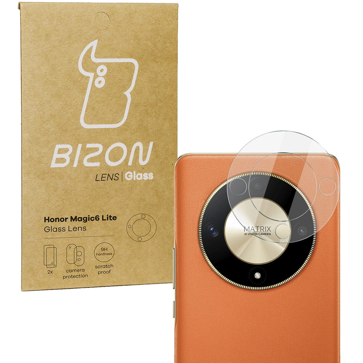 Szkło ochronne Bizon na aparat Lens do Honor Magic6 Lite 2 sztuki