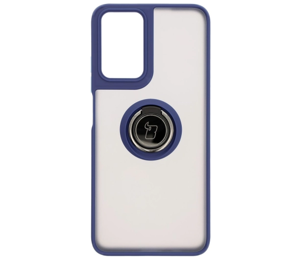 Bizon z uchwytem na palec Hybrid Ring do Motorola Moto G35 5G Przydymione z granatową ramką