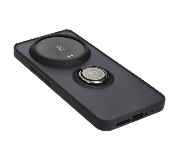 Bizon z uchwytem na palec Hybrid Ring do Xiaomi 14 Ultra Przydymione z czarną ramką