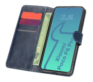 Bizon z klapką Pocket do Xiaomi Poco F6 Pro Granatowy