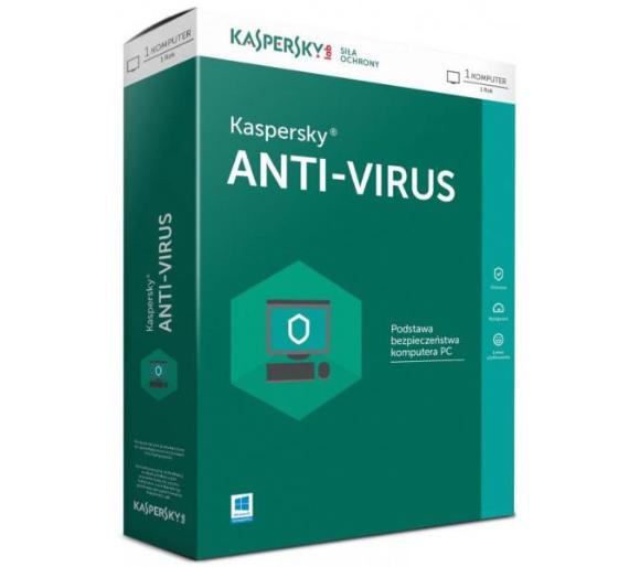 oprogramowanie Kaspersky Anti-Virus 2016 PL 1stan./12m-ce BOX