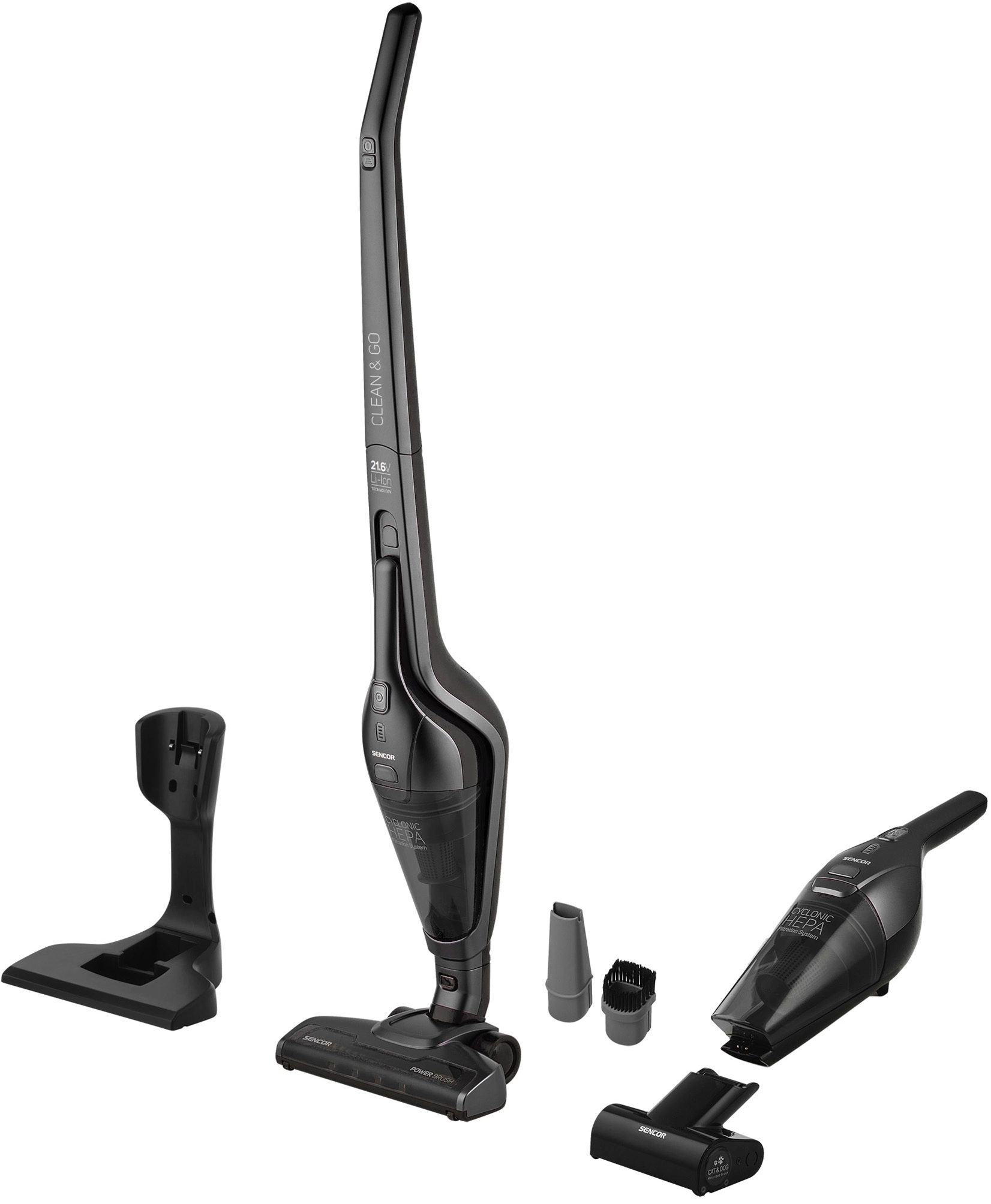 фото Вертикальний + ручний пилосос (3в1) Sencor SVC 0608BK