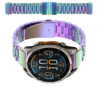 Bizon ze stali nierdzewnej Aura QuickFit 22mm Tęczowy