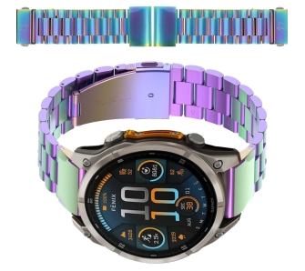 Bransoleta Bizon ze stali nierdzewnej Aura QuickFit 22mm Tęczowy