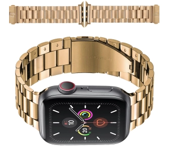 Bransoleta Bizon ze stali nierdzewnej Aura do Apple Watch 49/46/45/44/42mm Różowo-złoty