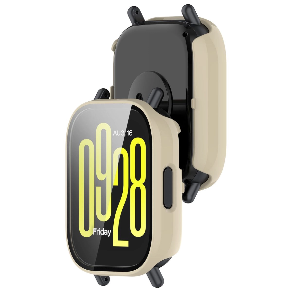 Nakładka na tarczę Bizon ze szkłem do Xiaomi Redmi Watch 5 Active Beżowy