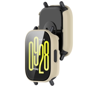 Nakładka na tarczę Bizon ze szkłem do Xiaomi Redmi Watch 5 Active Beżowy