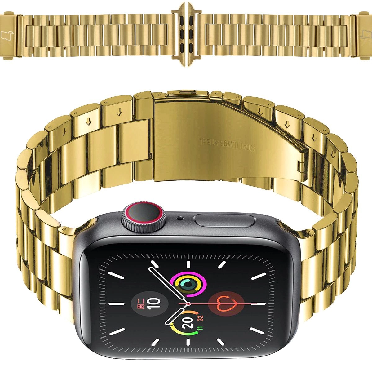 Bransoleta Bizon ze stali nierdzewnej Aura do Apple Watch 49/46/45/44/42mm Złoty
