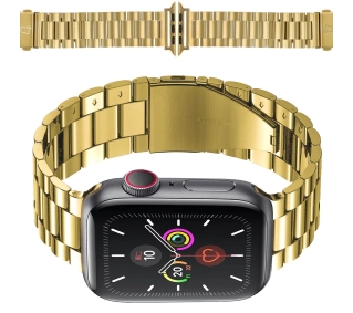 Bizon ze stali nierdzewnej Aura do Apple Watch 49/46/45/44/42mm Złoty