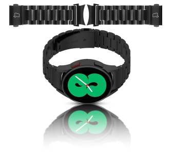 Bransoleta Bizon ze stali nierdzewnej Aura do Samsung Galaxy Watch FE/7/6/6 Classic/5/5 Pro/4/4 Classic Czarny