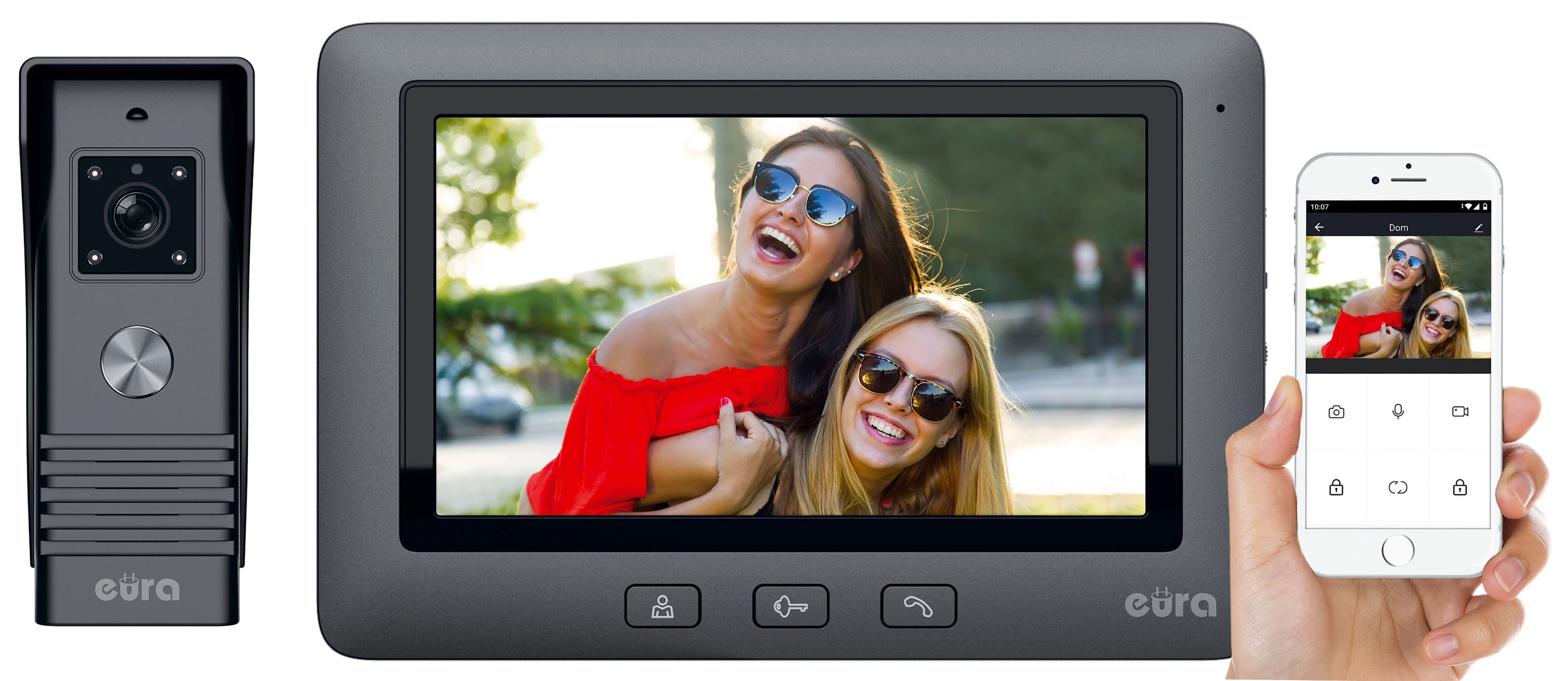 Wideodomofon Eura-Tech Eura VDP-45A3-TY Alpha+ Czarny