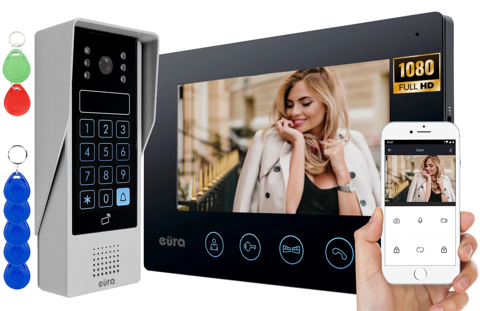 Wideodomofon Eura-Tech VDP-90A3 Delta+ Czarny