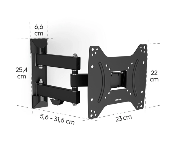 Hama 220822 Fullmotion 2 Ramiona od 19" do 48" Max 20kg