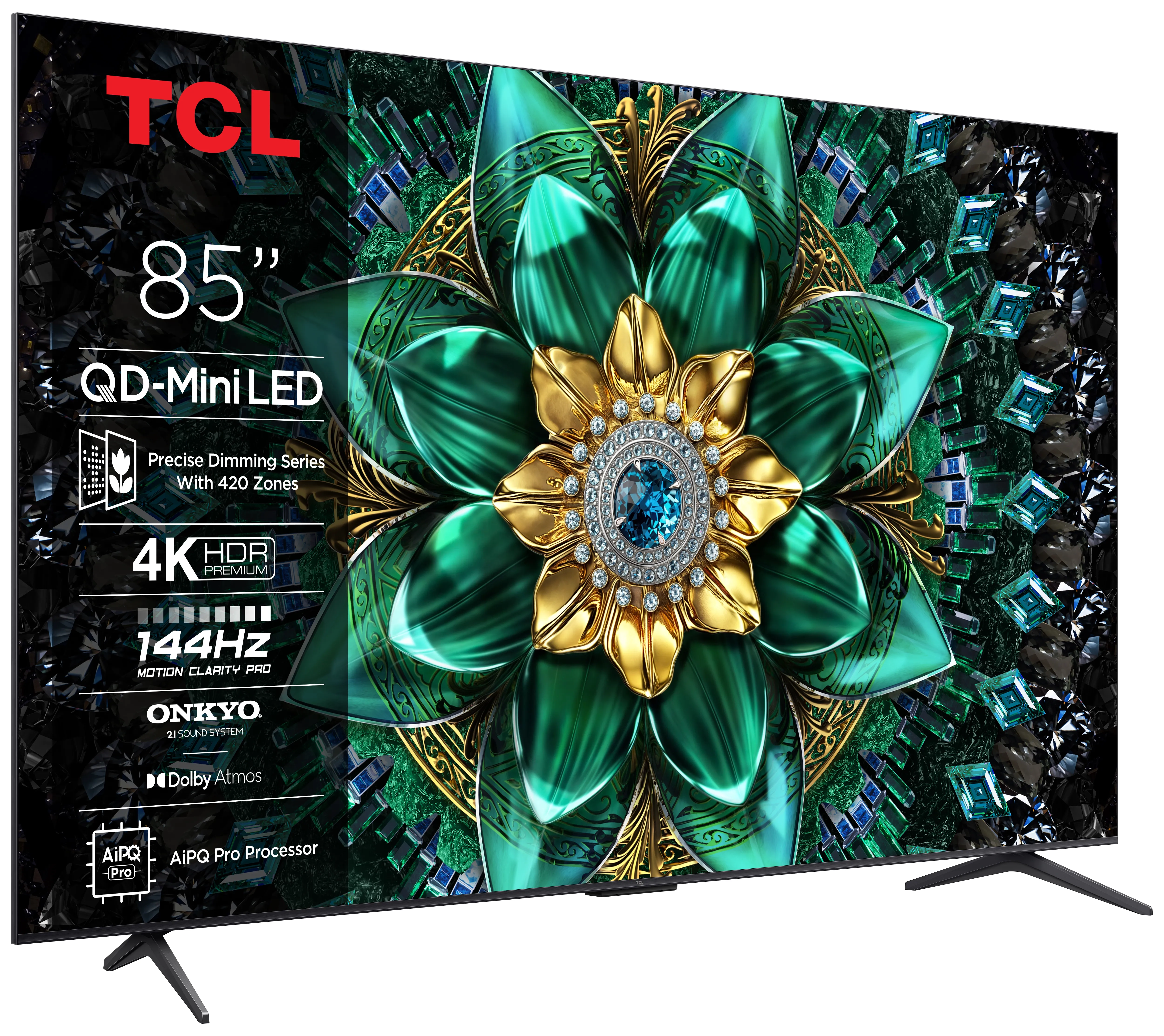 Telewizor TCL 85Q6C 85" QD-Mini LED 4K 144Hz Google TV Dolby Vision IQ Dolby Atmos HDMI 2.1 DVB-T2