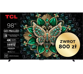Telewizor TCL 98C6K  98" QD-Mini LED 4K 144Hz Google TV Dolby Vision IQ Dolby Atmos HDMI 2.1 DVB-T2