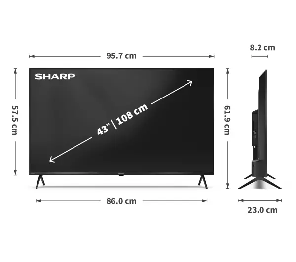Sharp 43GK4745E 43" LED 4K Smart TV Dolby Vision Dolby Atmos HDMI 2.1 DVB-T2 - Kup na Raty - RRSO 0%