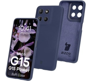 Bizon Silikonowe Soft do Motorola Moto G15/G15 Power Ciemno-niebieski