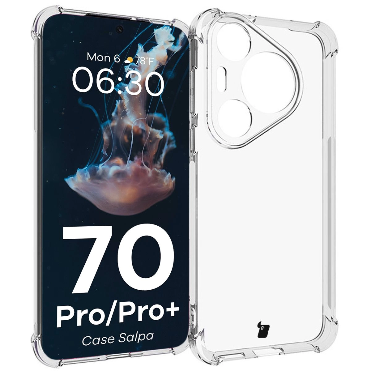 Etui Bizon Elastyczne Salpa do Huawei Pura 70 Pro / Pro+ Przezroczysty