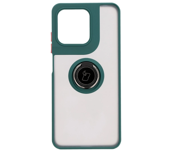 Bizon z uchwytem na palec Hybrid Ring do Motorola Moto G15 / G15 Power Przydymione z ciemnozieloną ramką