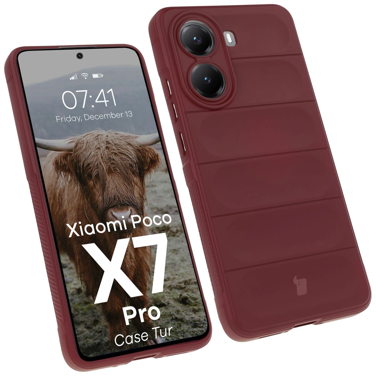 Etui Bizon Tur do Xiaomi Poco X7 Pro Ciemnofioletowy
