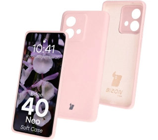 Bizon Silikonowe Soft do Motorola Edge 40 Neo pudrowy róż