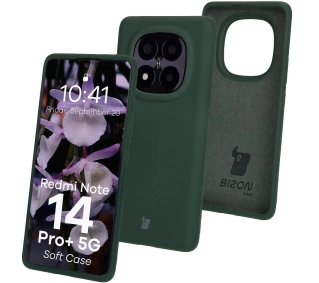 Bizon Silikonowe Soft do Xiaomi Redmi Note 14 Pro Plus 5G Ciemnozielony