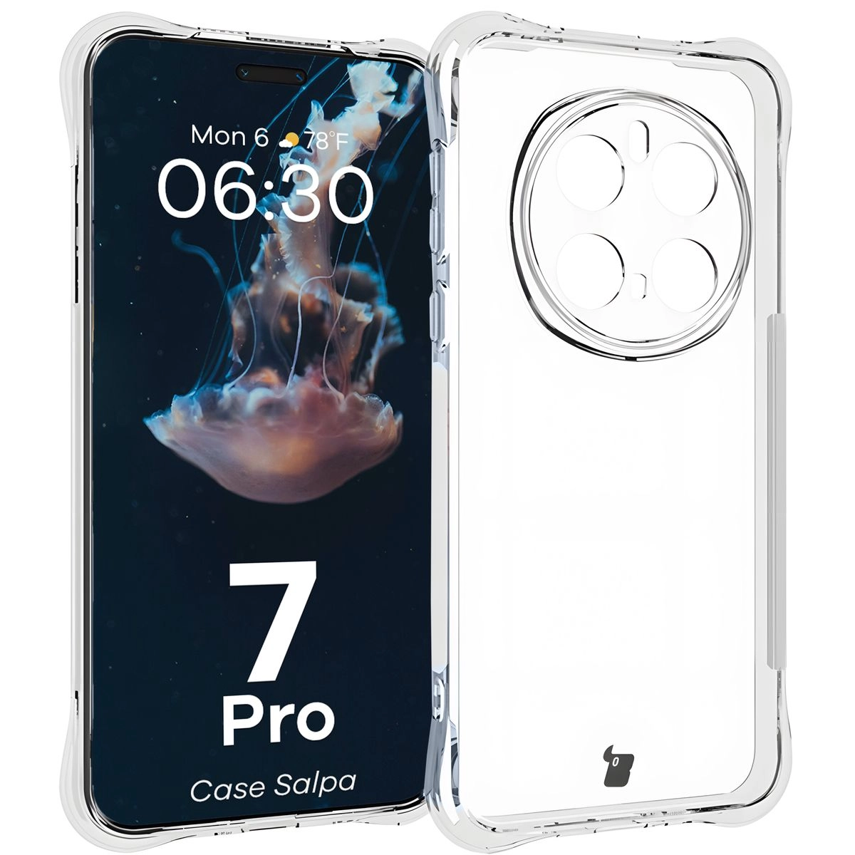 Etui Bizon Elastyczne Salpa do Honor Magic7 Pro Przezroczysty