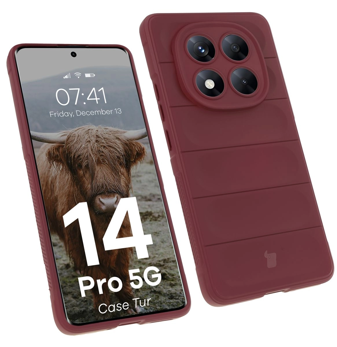 Etui Bizon Tur do Xiaomi Redmi Note 14 Pro 5G / Poco X7 Ciemnofioletowy