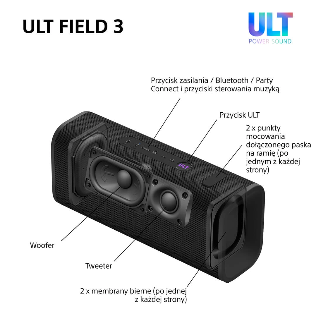 Głośnik Bluetooth Sony ULT Field 3 SRS-ULT30B Czarny