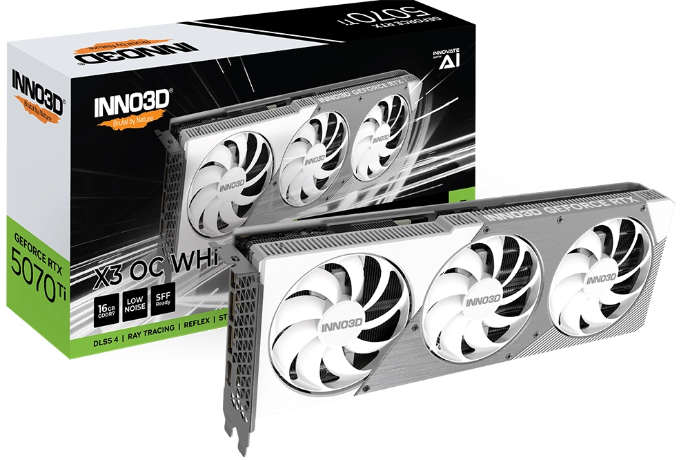Karta graficzna Inno3D GeForce RTX 5070 Ti X3 OC White 16GB GDDR7 256bit DLSS 4