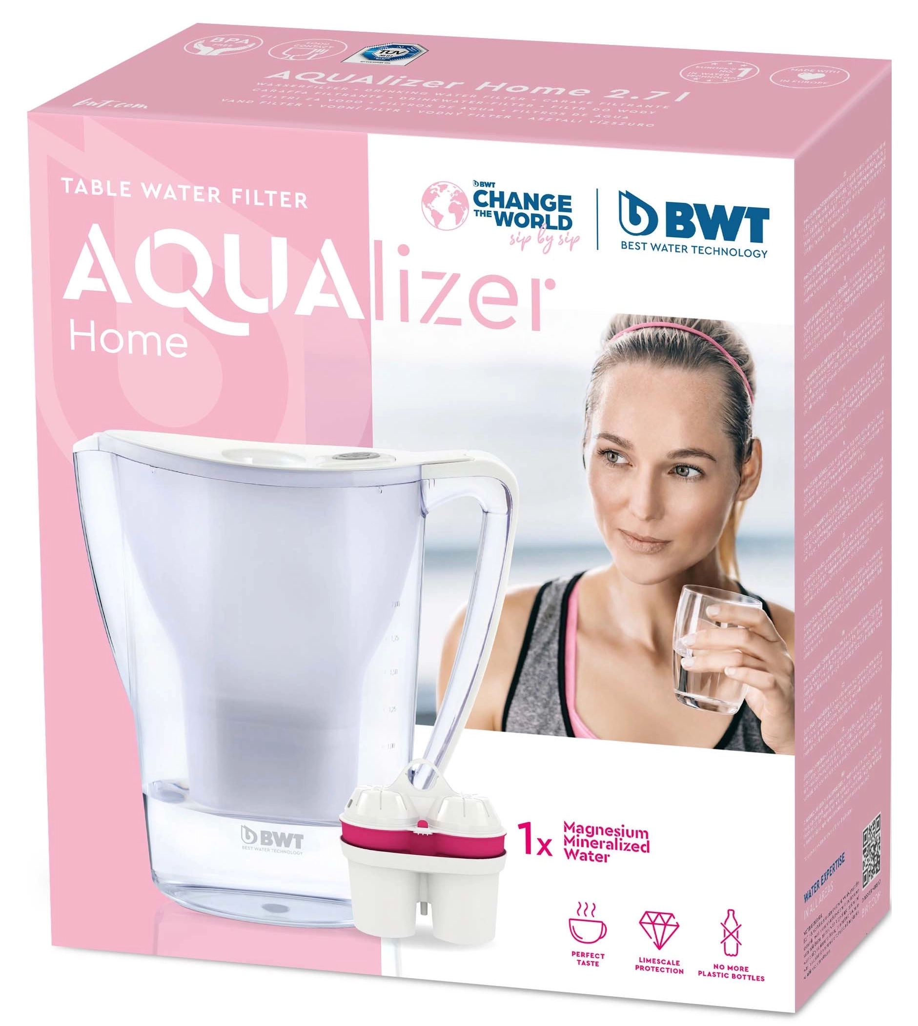 Dzbanek filtrujący BWT AQUAlizer Home 2,7l 1 wkład Różowy