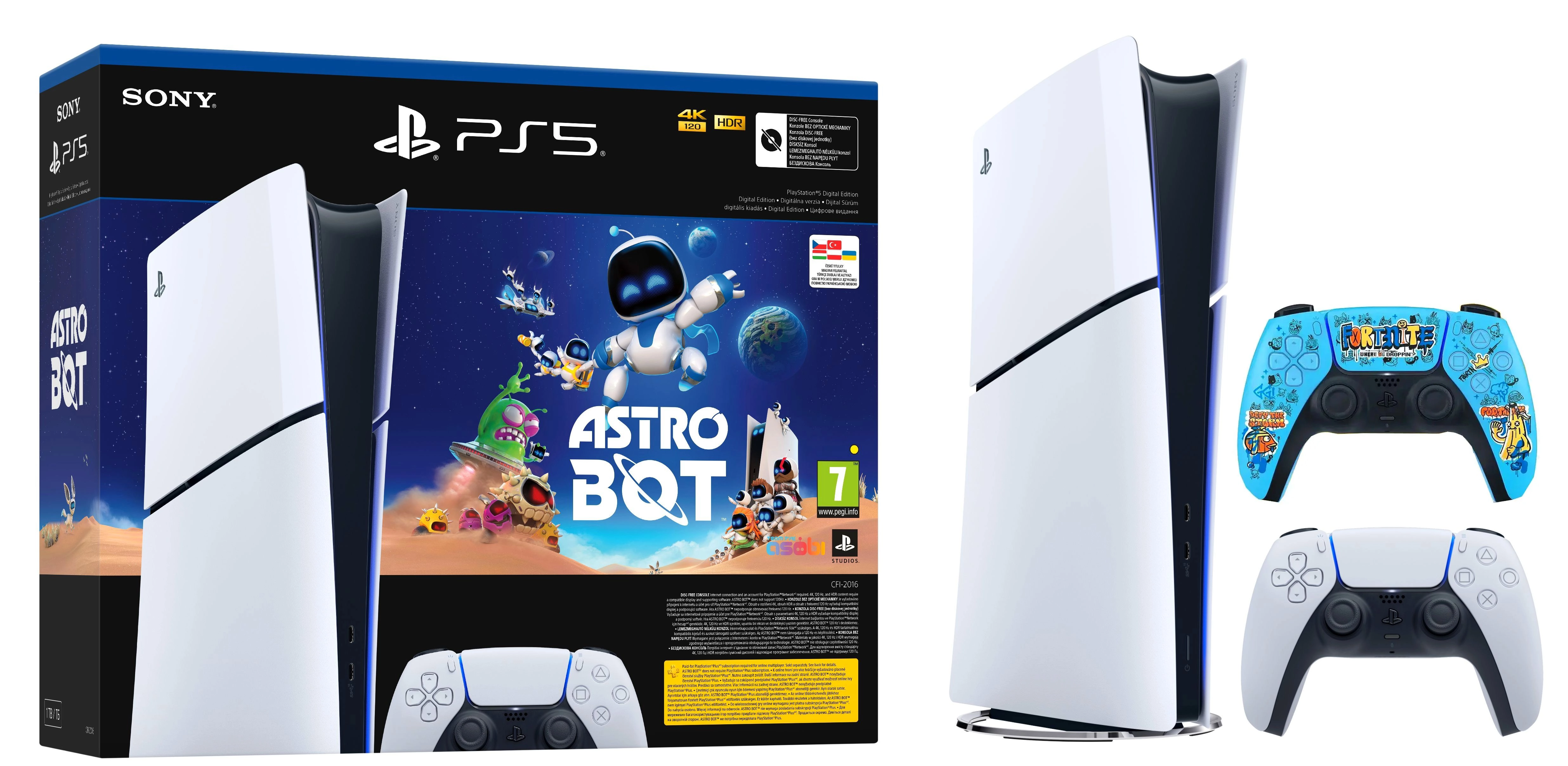 Konsola Sony PlayStation 5 Digital Slim D Chassis (PS5) 1TB Astro Bot Bundle + Dodatkowy Pad Edycja Limitowana FORTNITE