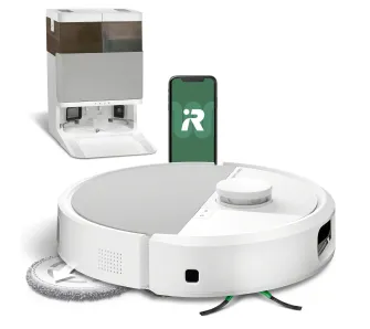 Robot sprzątający iRobot Roomba Plus 505 Combo Funkcja mopowania Stacja oczyszczająca Tworzenie mapy pomieszczenia 61dB Biały AI