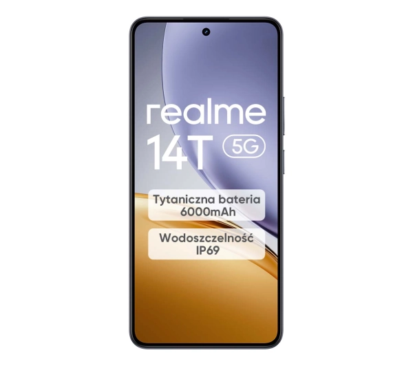 realme 14T 5G 8/256GB Funkcje AI 6,67" 120Hz 50Mpix Czarny - ⚡ BESTSELLERY ⚡ - Kup na Raty - RRSO 0%