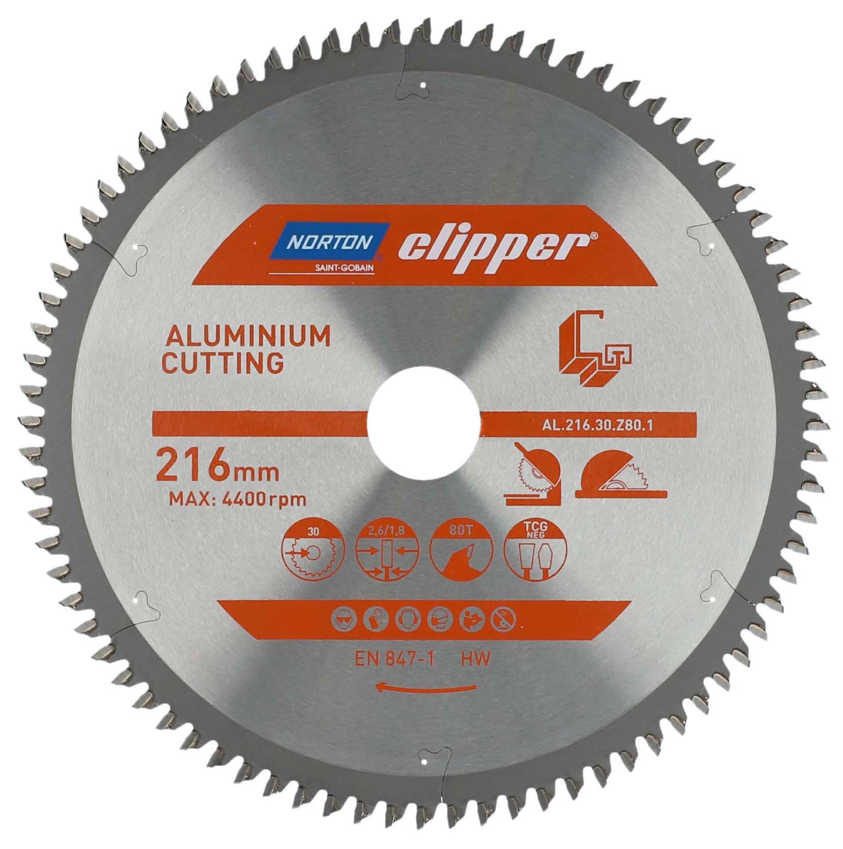 Tarcza TCT Norton Clipper do aluminium 216mm
