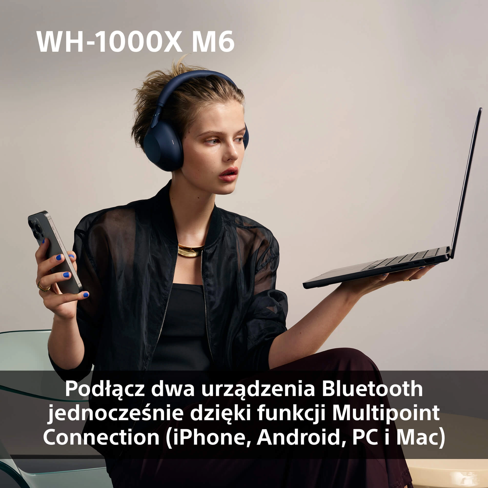 Słuchawki bezprzewodowe Sony WH-1000XM6 ANC Nauszne Bluetooth 5.3 Czarny