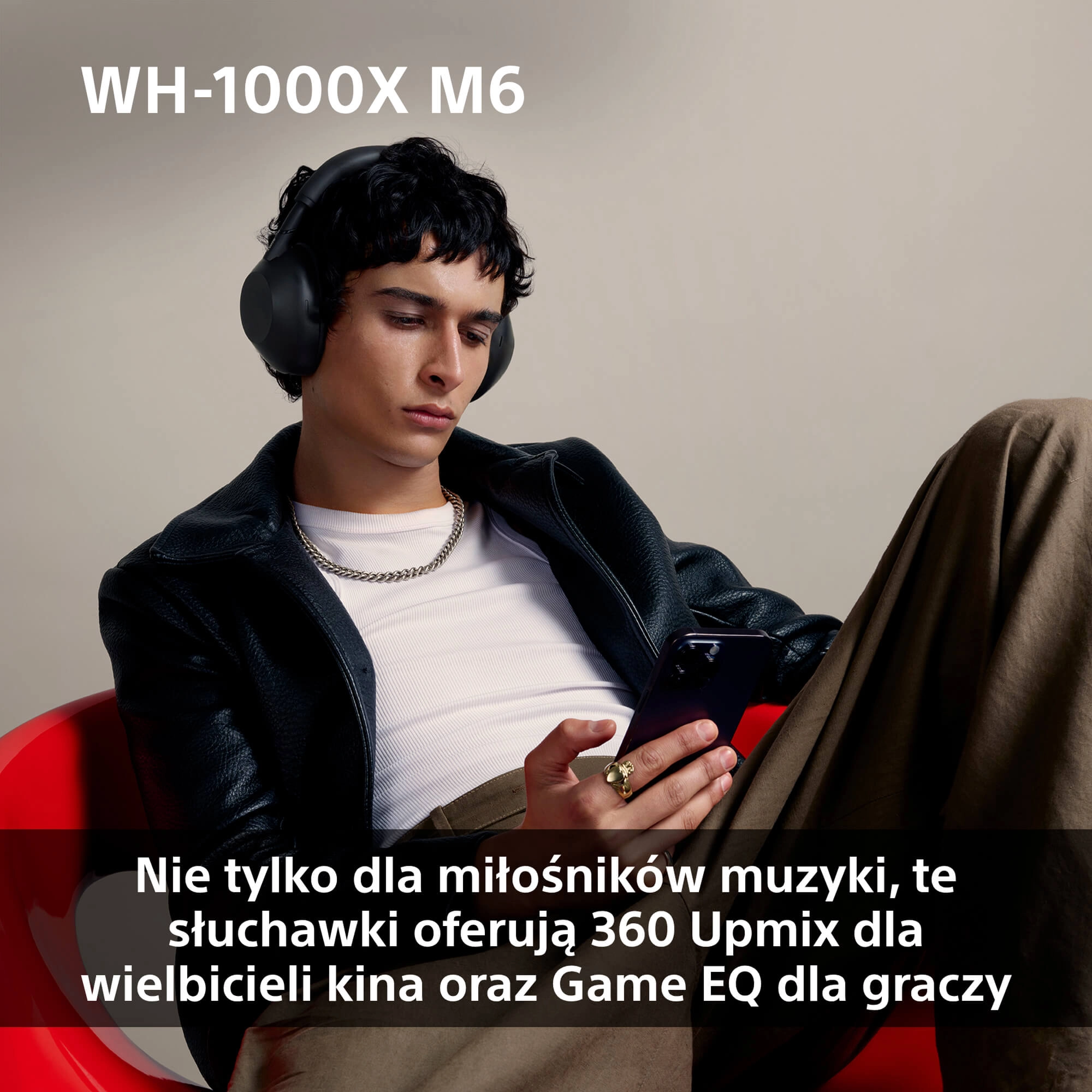Słuchawki bezprzewodowe Sony WH-1000XM6 ANC Nauszne Bluetooth 5.3 Czarny