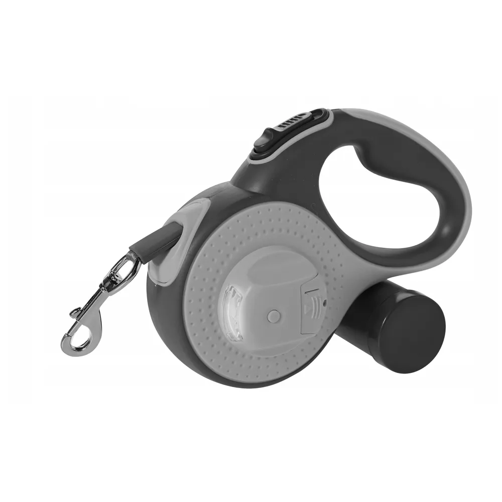 Smycz Pupilplanet automatyczna 5m LED z pojemnikiem na worki