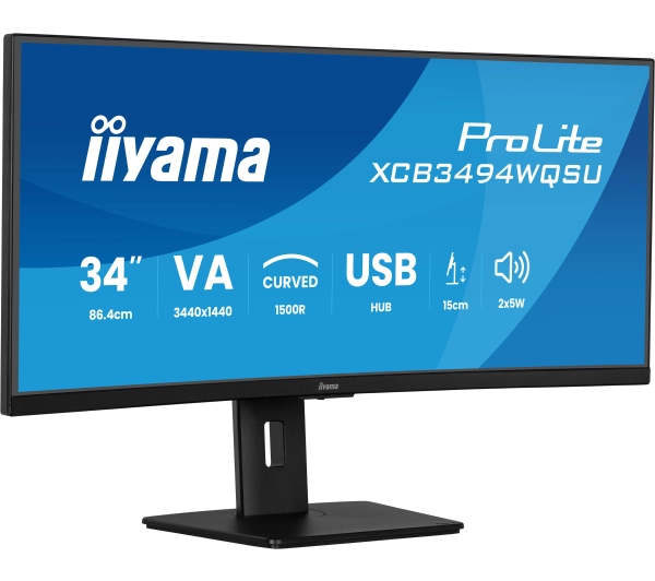 iiyama ProLite XCB3494WQSU-B1 34" 3K VA 120Hz 0,4ms Zakrzywiony - Kup na Raty - RRSO 0%