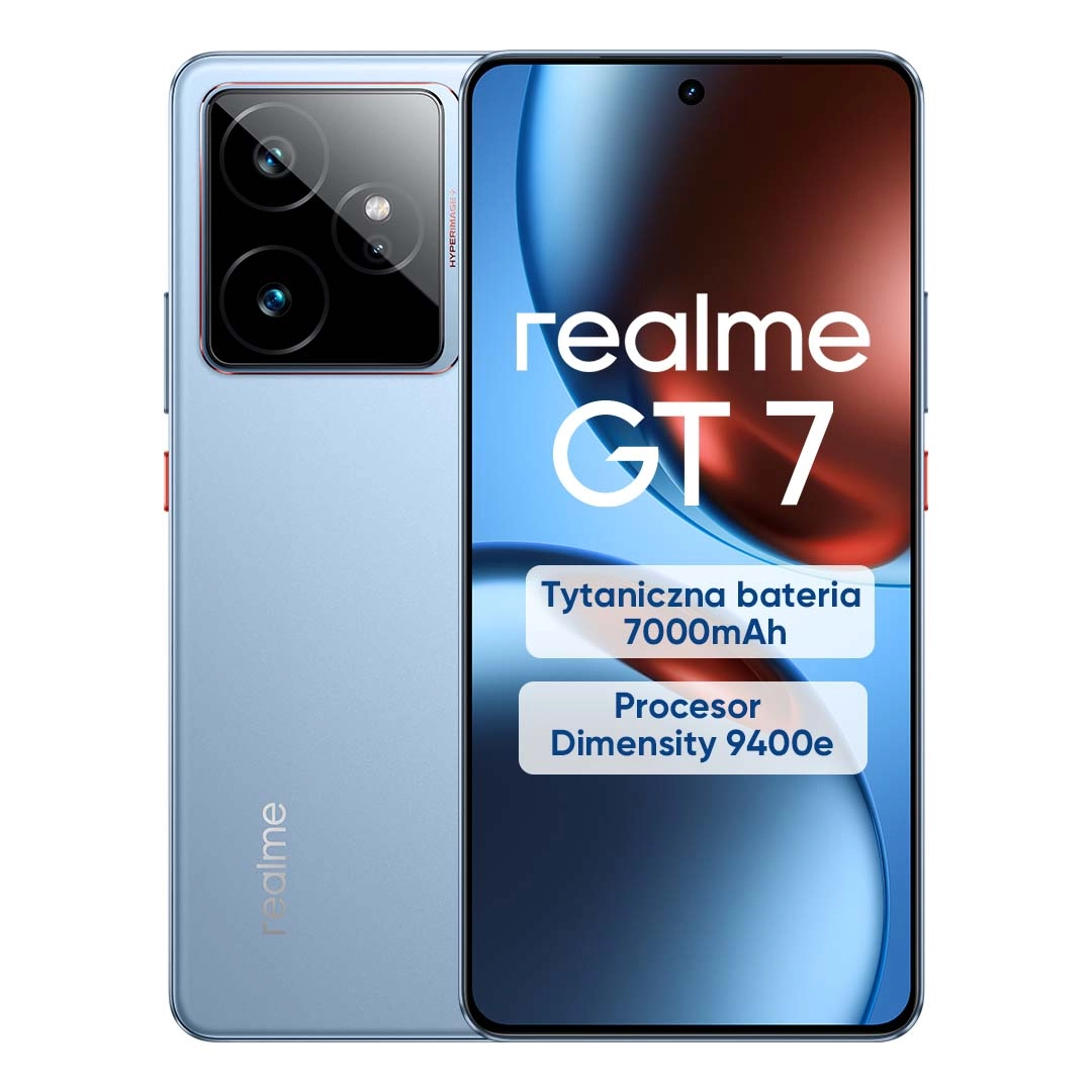 Smartfon realme GT 7 12/512GB Funkcje AI 6,78" 120Hz 50Mpix Niebieski
