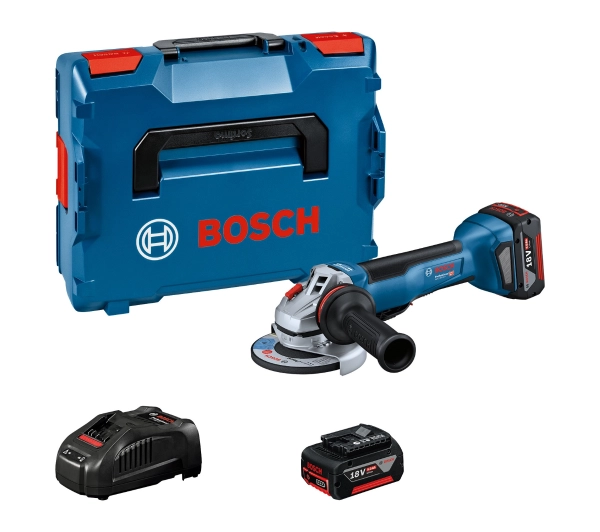 Szlifierka Bosch Bosch cordless angle grinder GWS 18V-10 P Professional, 125mm (blue/black, 2x Li-ion battery 5.0Ah, in L-BOXX)