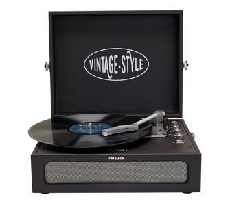 Gramofon Aiwa VPX-1971/BK Walizkowy Półautomatyczny Napęd paskowy Przedwzmacniacz Bluetooth Czarny