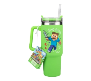 Paladone Insulated Travel Cup Minecraft Steve Ze słomką 900ml